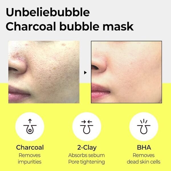 Deep Clean & Brighten: SOME BY MI Charcoal BHA Bubble Mask - Image 2