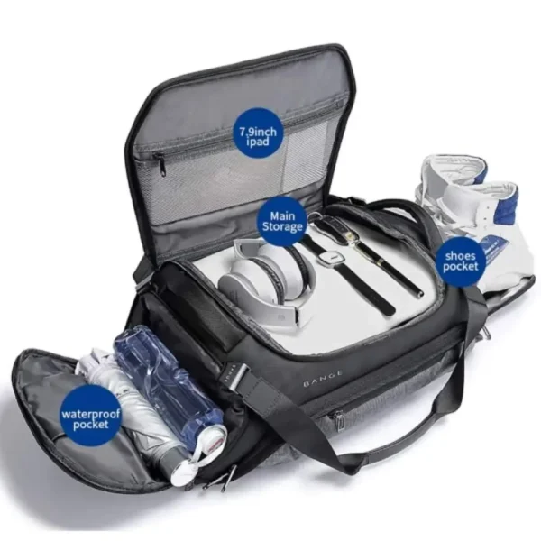 Bange-7561 large capacity duffel travel bag grey - Image 2