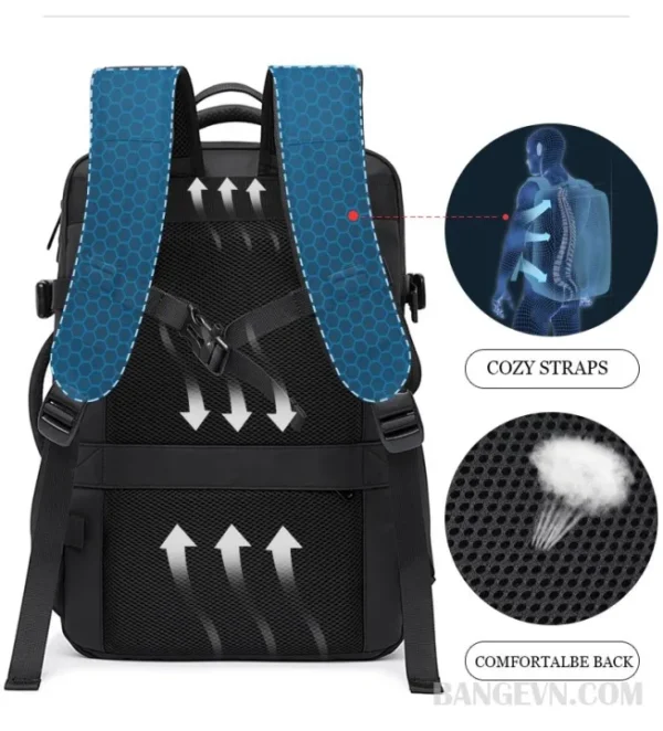 BANGE BG1908D large capacity expandable business travel backpack - Image 5