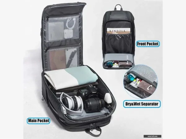 BANGE BG-22005 expandable weekender carry-on backpack - Image 2