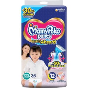 MamyPoko Pants XXL (15-25Kg) – 36 Pcs | Soft & Ultra-Absorbent Baby Diapers | Made in India
