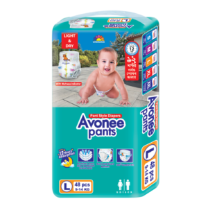 Avonee Jumbo Pack Large Pant Diaper (9-14Kg) – 48 Pcs | Soft & Absorbent