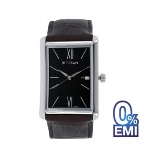 Titan Urban Chic Modernist Black Dial Leather Strap Men's Watch (1731SL01)