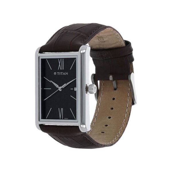 Titan Urban Chic Modernist Black Dial Leather Strap Men's Watch (1731SL01) - Image 3