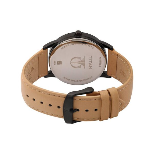 Titan Timeless Style Refined Anthracite Dial Leather Strap Men's Watch (1806NL01) - Image 2