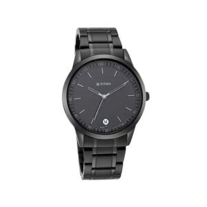 TITAN 1806NM01 Workwear Black Dial & Metal Strap Men’s Watch