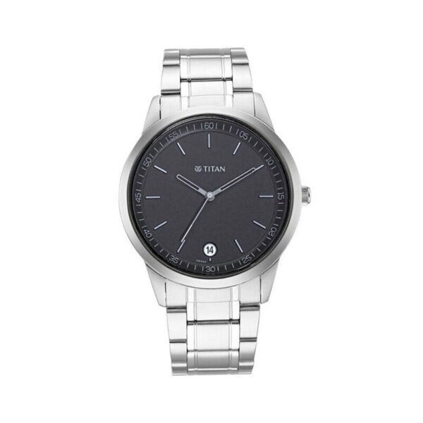 Titan Timeless Style Refined Black Dial Metal Strap Men's Watch (1806SM02) - Image 2