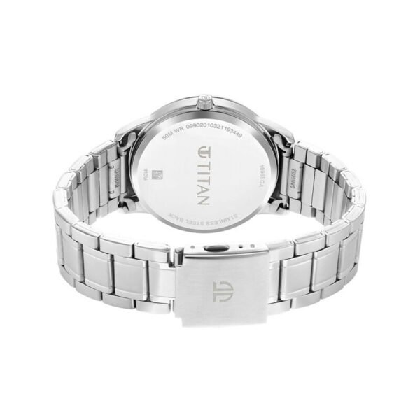 Titan Timeless Style Refined Black Dial Metal Strap Men's Watch (1806SM02) - Image 3