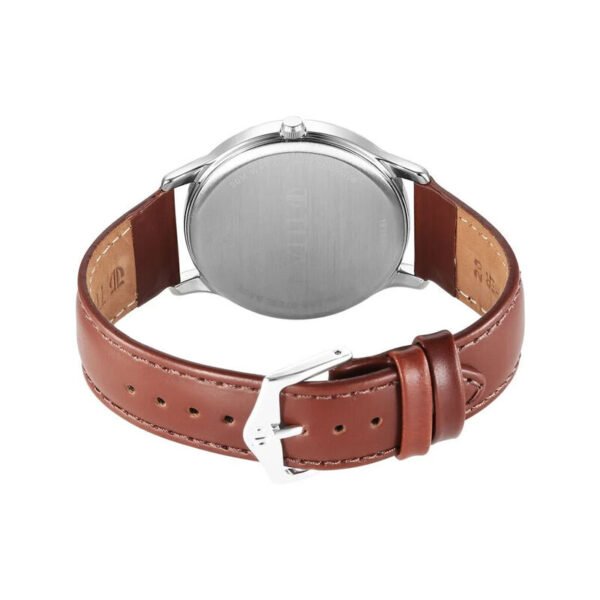 Titan Karishma Quartz Analog Silver Dial Leather Strap Men's Watch (1825SL15) - Image 2