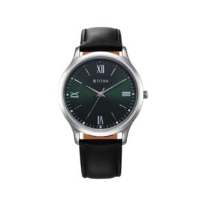 Titan Karishma Quartz Analog Green Dial Leather Strap Men's Watch (1825SL16)