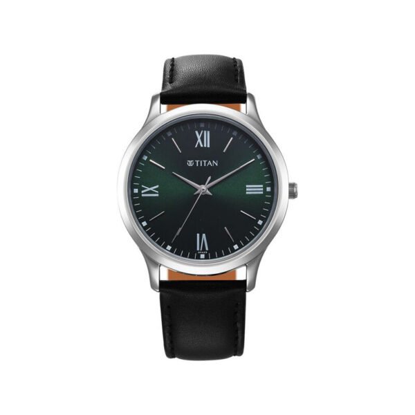 Titan Karishma Quartz Analog Green Dial Leather Strap Men's Watch (1825SL16)