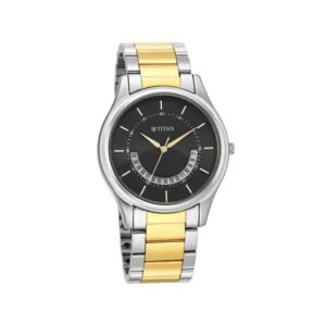TITAN NR1713BM02 Karishma Black Dial Brass Strap Men’s Watch