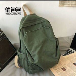 Niche Canvas Schoolbag New Large-Capacity Backpack for Junior High School and College Students Backpack Simple Retro Travel Bag