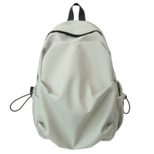 Solid Color Pleated Backpack Men's Casual Backpack Women's Travel Bag Junior High School Senior high school College Student Schoolbag