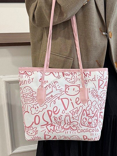 Canvas Bag Printed Shoulder Bag Women's Tote Bag - Image 2