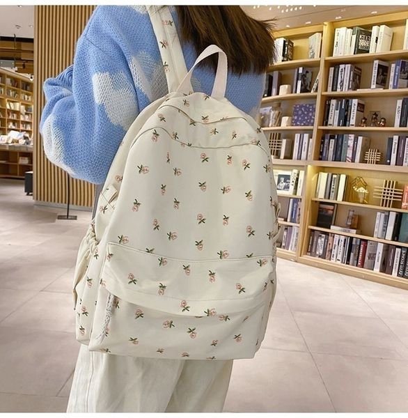 Women's Schoolbag Style Small Floral Printed Backpack for Women Students - Image 6