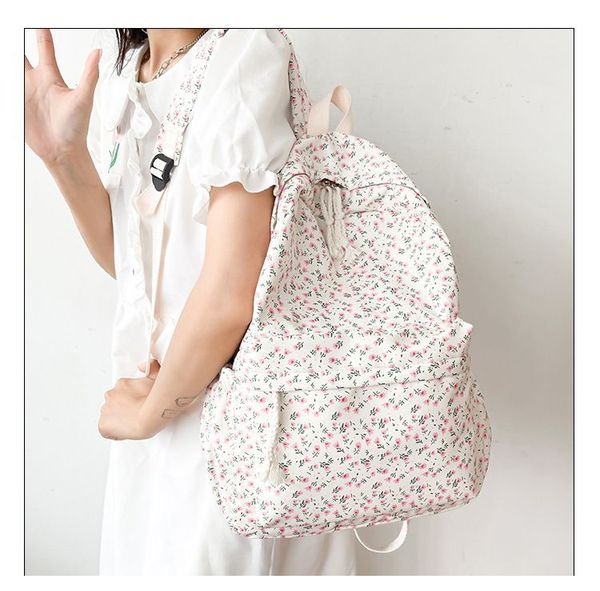 Women's Schoolbag Style Small Floral Printed Backpack for Women Students - Image 5