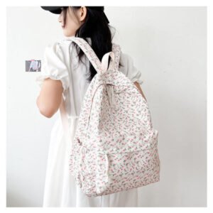 Women's Schoolbag Style Small Floral Printed Backpack for Women Students