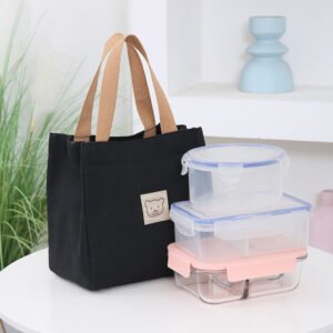 Premium Lunch Tote Bag | Urban Simple Canvas Food Carrying Bag